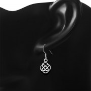 Plain Silver Celtic Knot Dangle Earrings, ep267/h